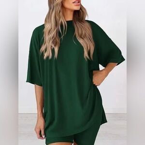 Relaxed Short Sleeve Tee - Dark Green
